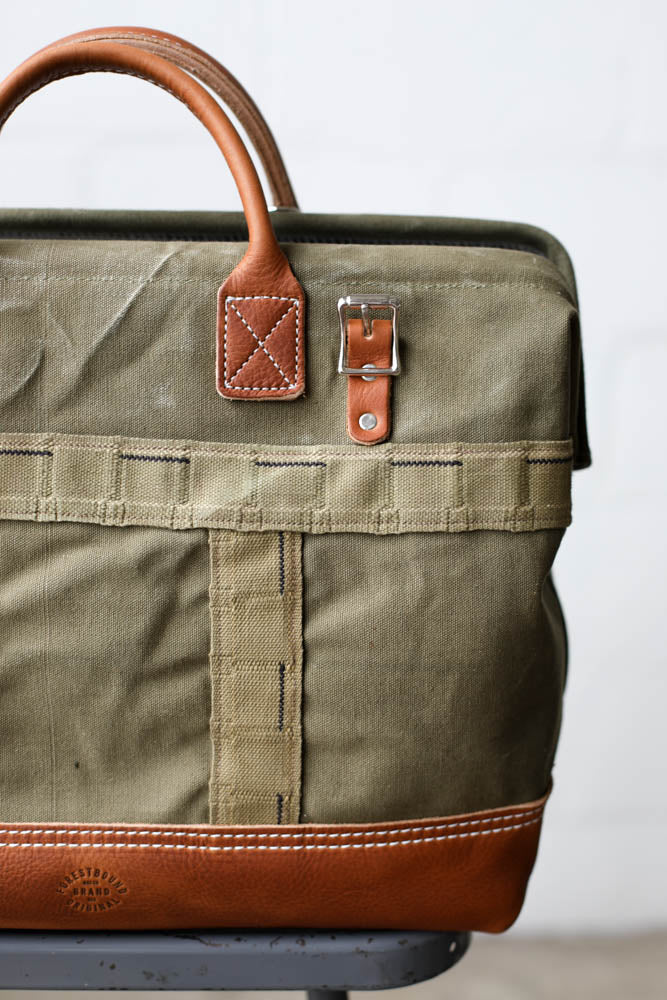 WWII era Salvaged Canvas Carryall