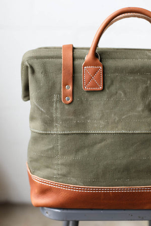 WWII era Salvaged Canvas Carryall