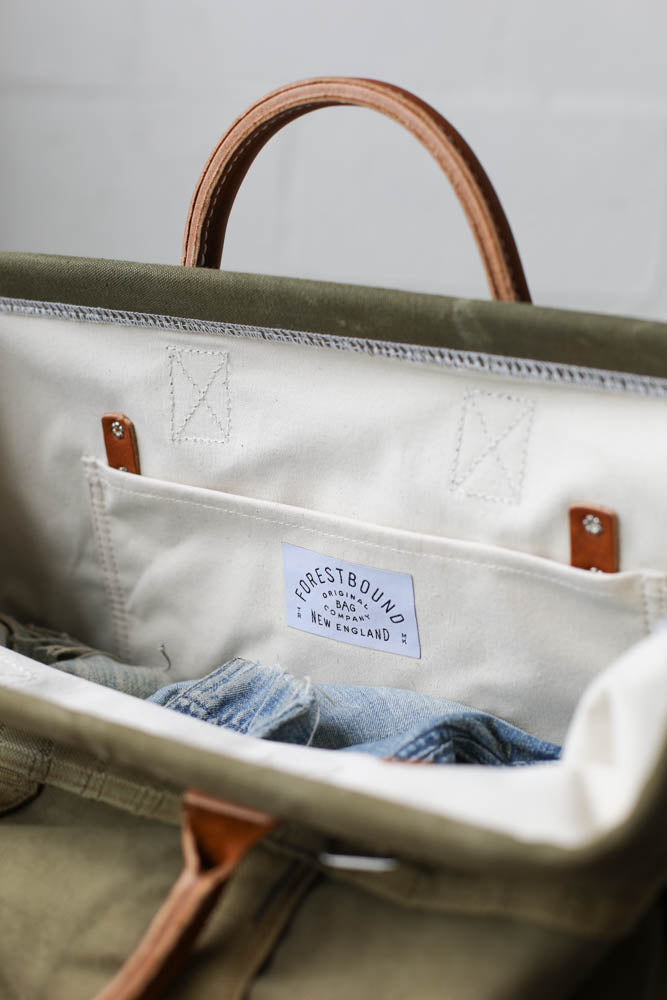 WWII era Salvaged Canvas Carryall