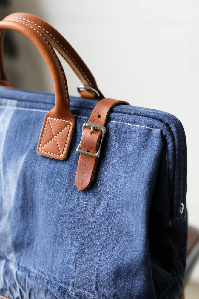 WWII era Salvaged Denim Carryall