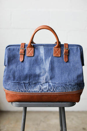 WWII era Salvaged Denim Carryall
