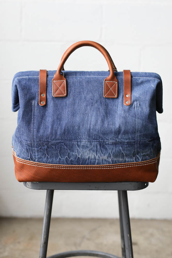 WWII era Salvaged Denim Carryall
