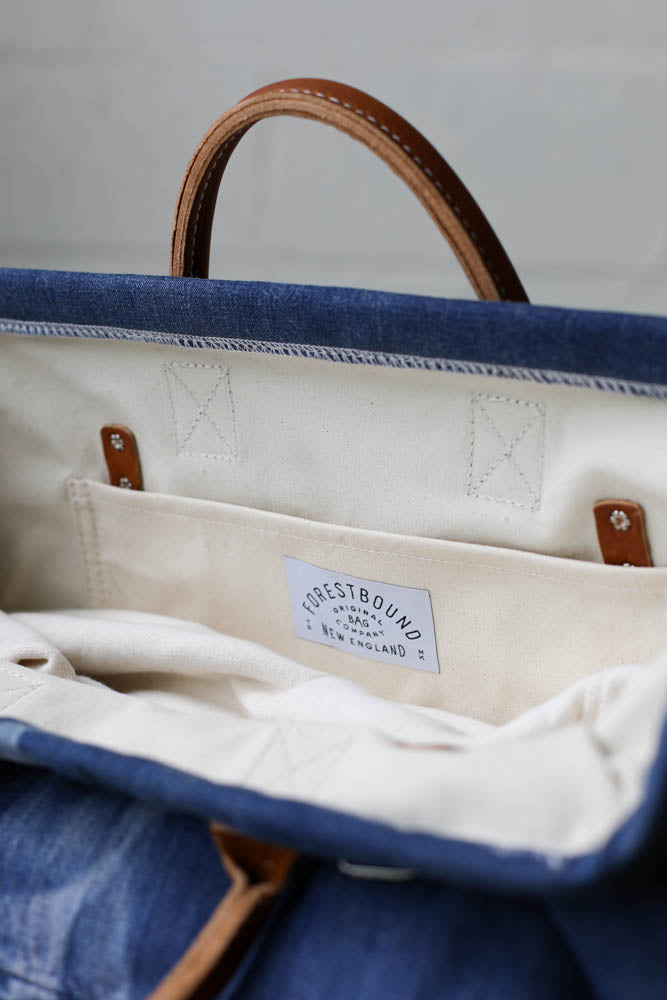 WWII era Salvaged Denim Carryall