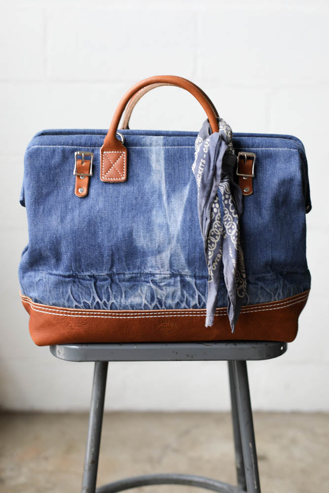 WWII era Salvaged Denim Carryall