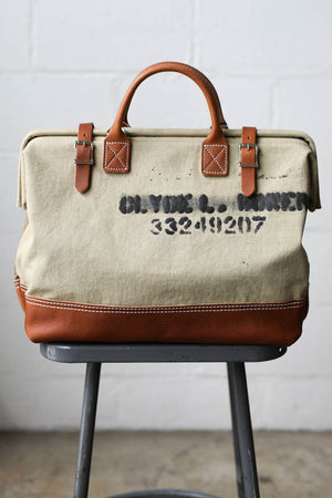WWII era Salvaged Canvas Carryall