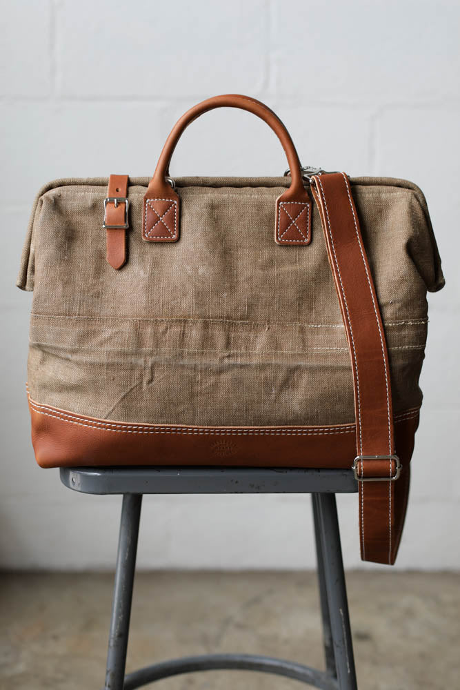 WWII era Salvaged Canvas Carryall