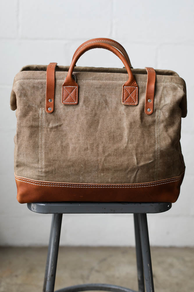 WWII era Salvaged Canvas Carryall