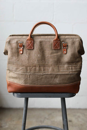 WWII era Salvaged Canvas Carryall