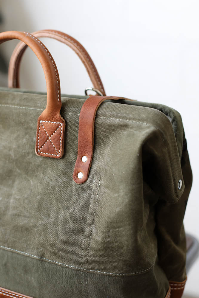 WWII era Salvaged Canvas Carryall