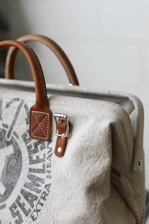 1950's era Salvaged Feedsack Carryall