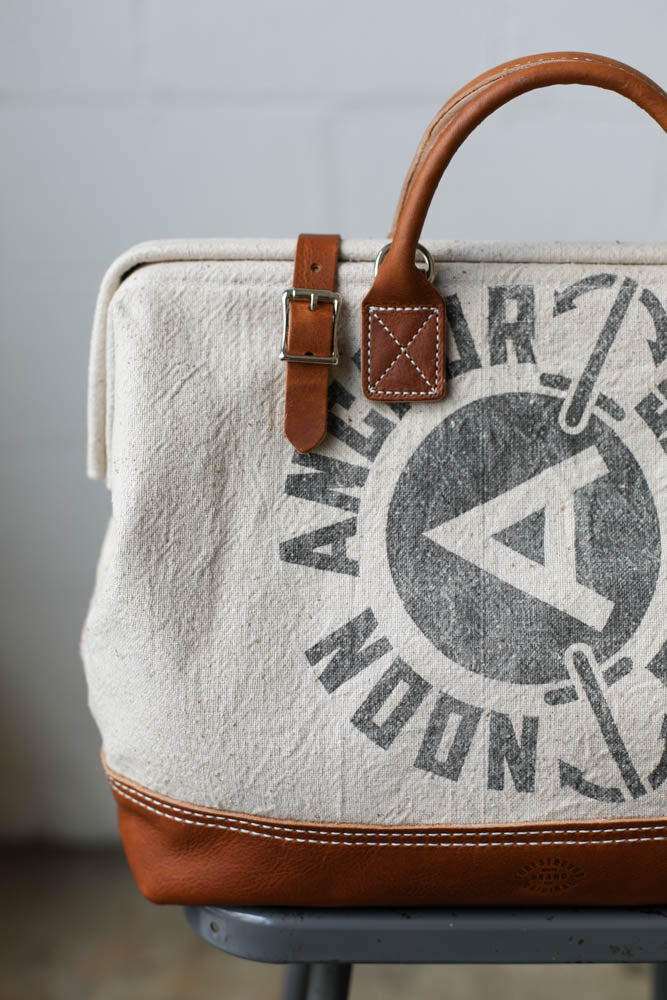 1950's era Salvaged Feedsack Carryall