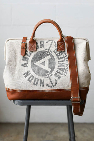 1950's era Salvaged Feedsack Carryall