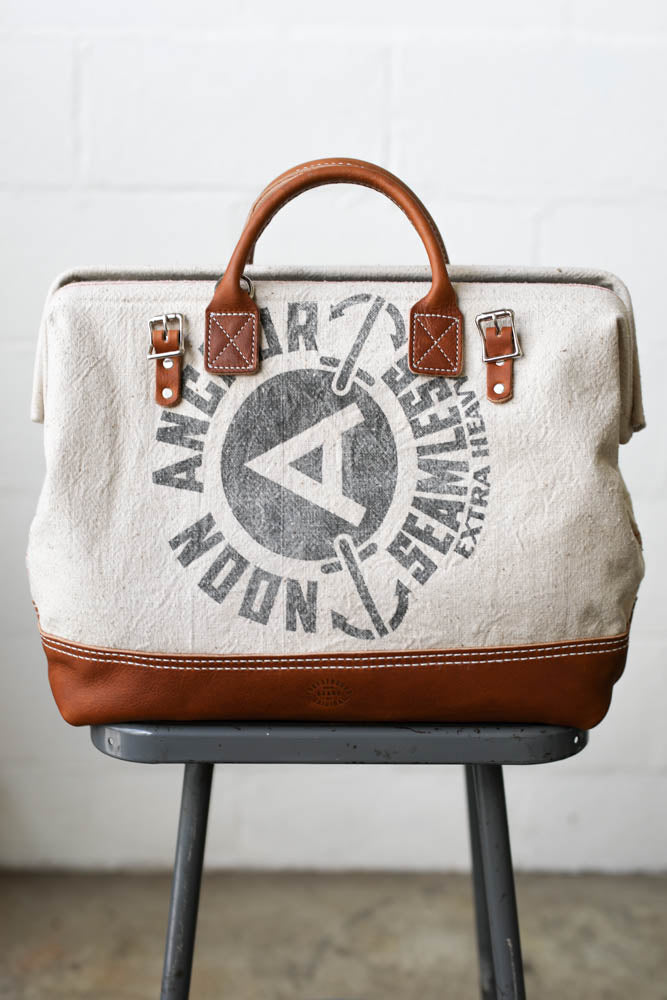1950's era Salvaged Feedsack Carryall