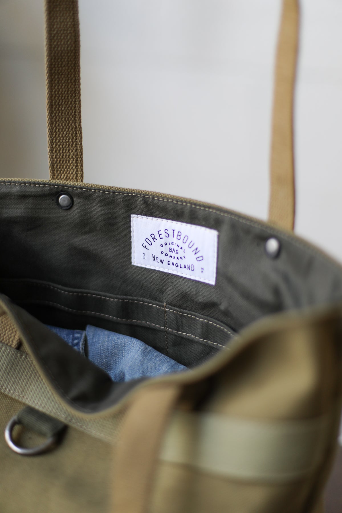 WWII era Salvaged Canvas Tote Bag