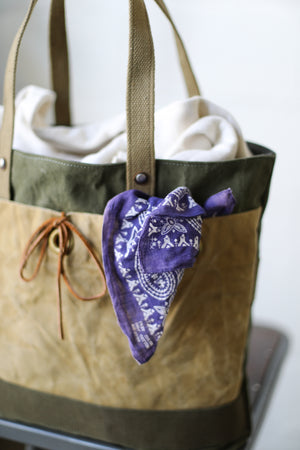 1940's era Salvaged Canvas Tote Bag