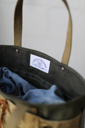 1940's era Salvaged Canvas Tote Bag