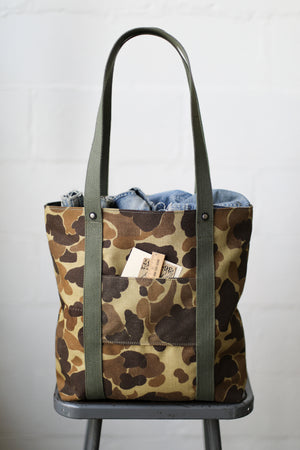 1960's era Salvaged Camo Tote Bag