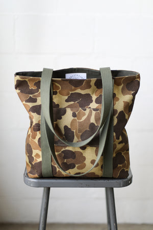 1960's era Salvaged Camo Tote Bag