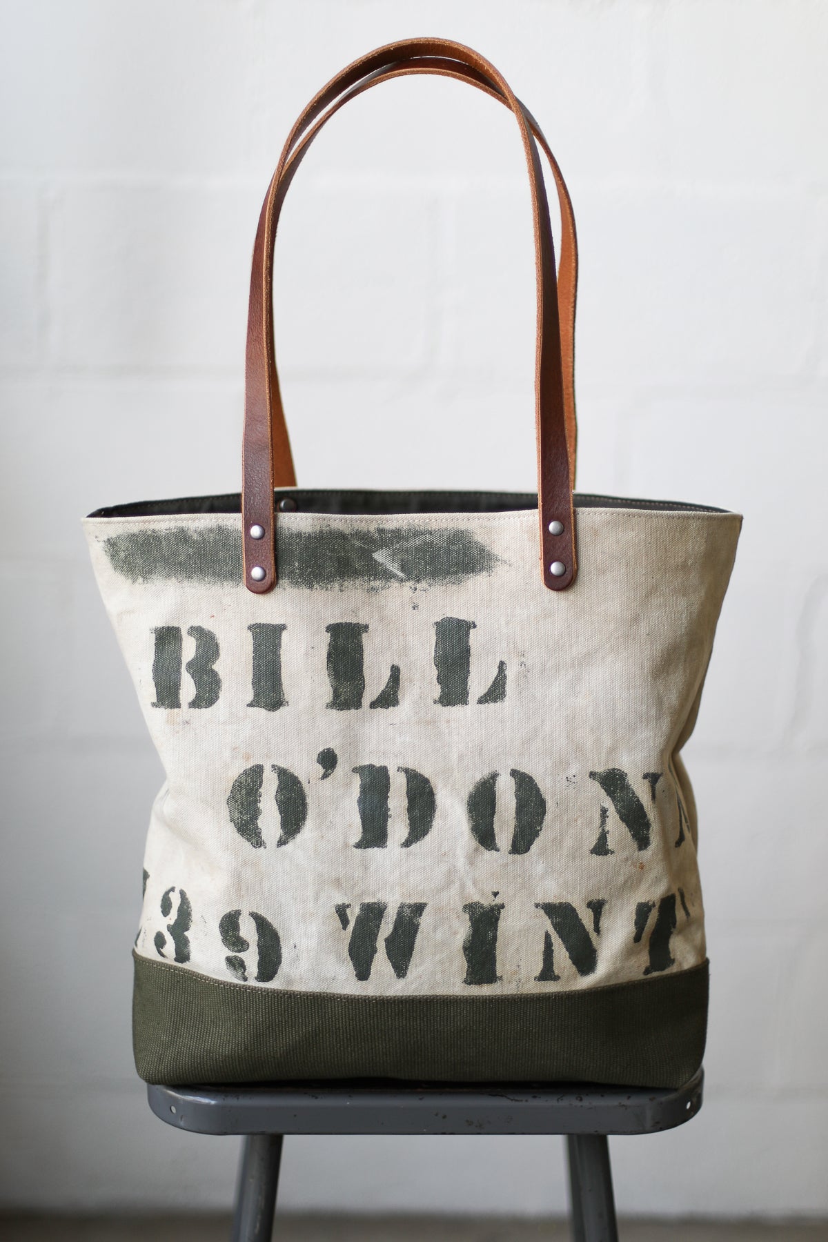 1940's era Salvaged USN Canvas Tote Bag