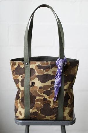 1960's era Salvaged Camo Tote Bag