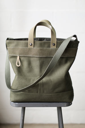 1940's era Salvaged Canvas Tote Bag