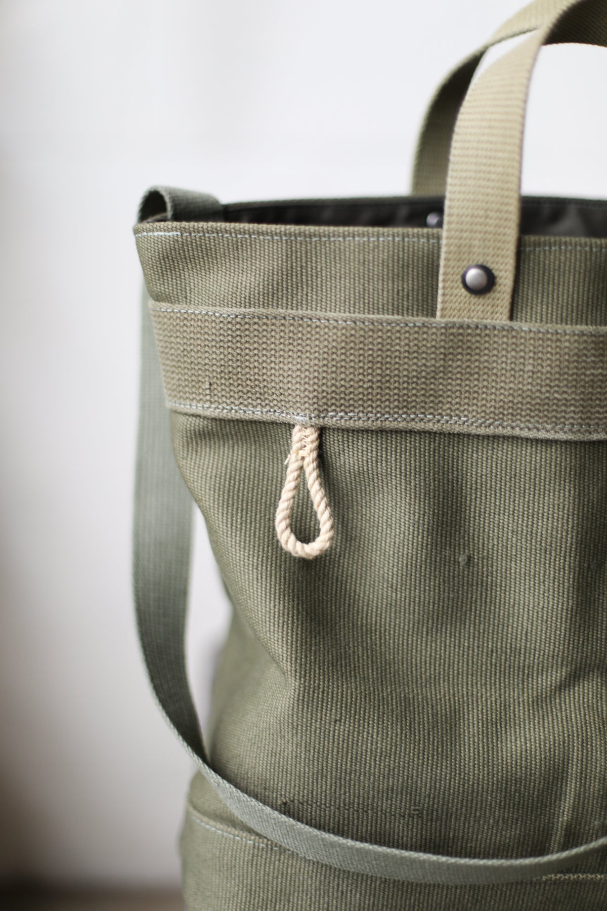 1940's era Salvaged Canvas Tote Bag