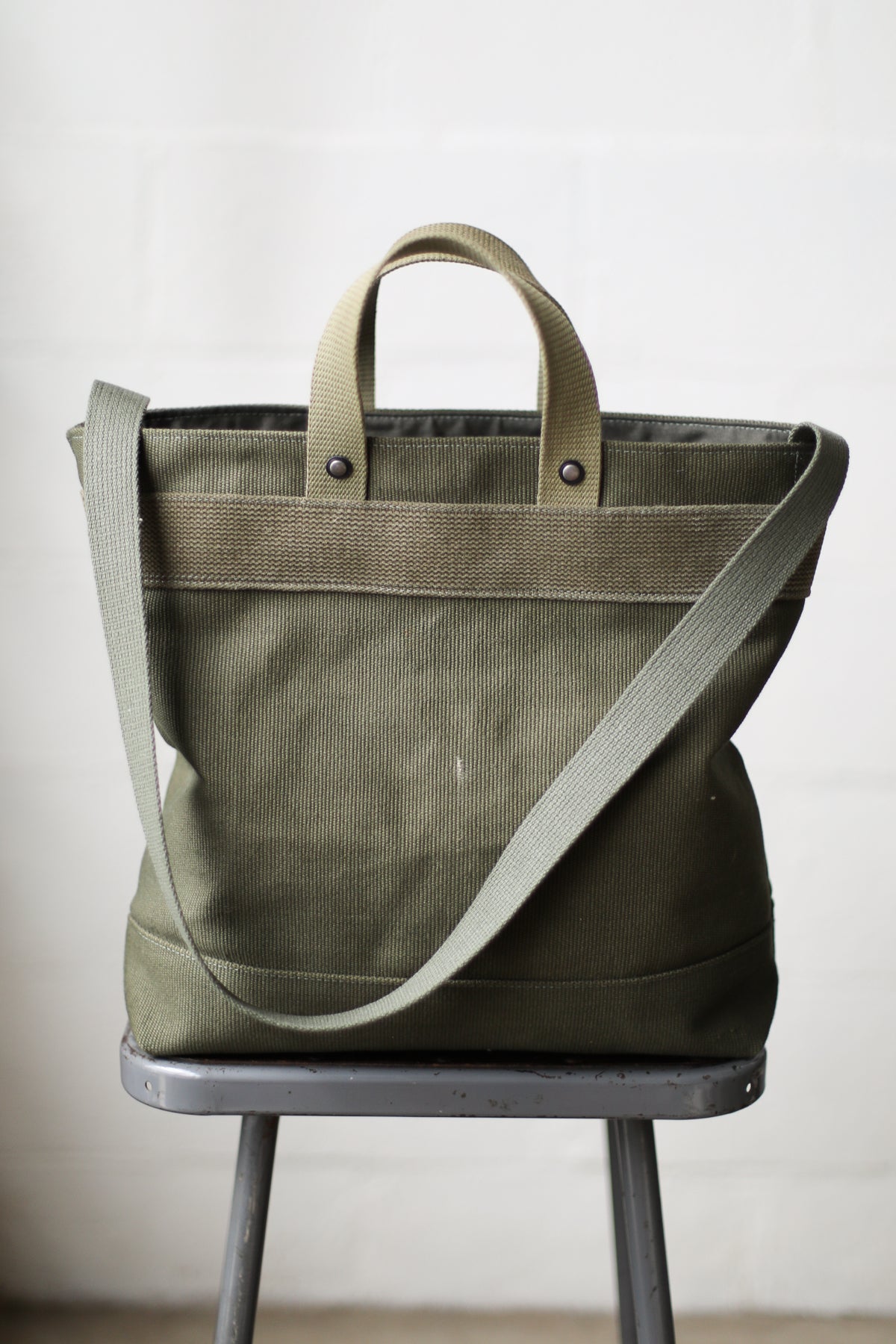 1940's era Salvaged Canvas Tote Bag