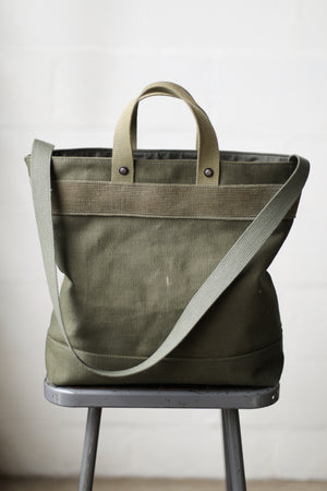 1940's era Salvaged Canvas Tote Bag