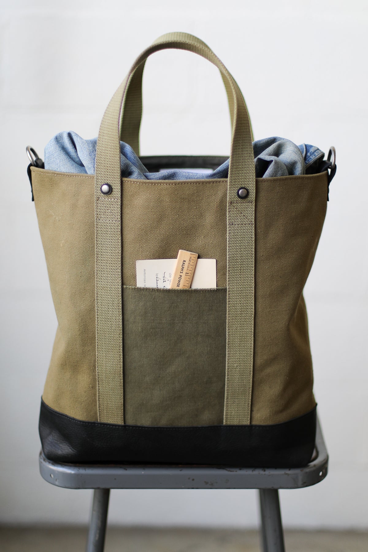 WWII era Salvaged Canvas Tote Bag