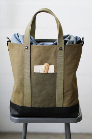 WWII era Salvaged Canvas Tote Bag