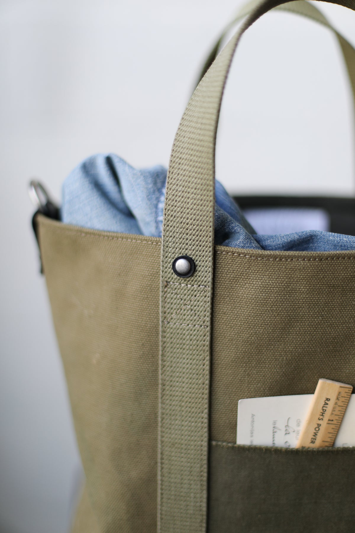 WWII era Salvaged Canvas Tote Bag