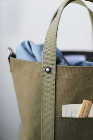 WWII era Salvaged Canvas Tote Bag