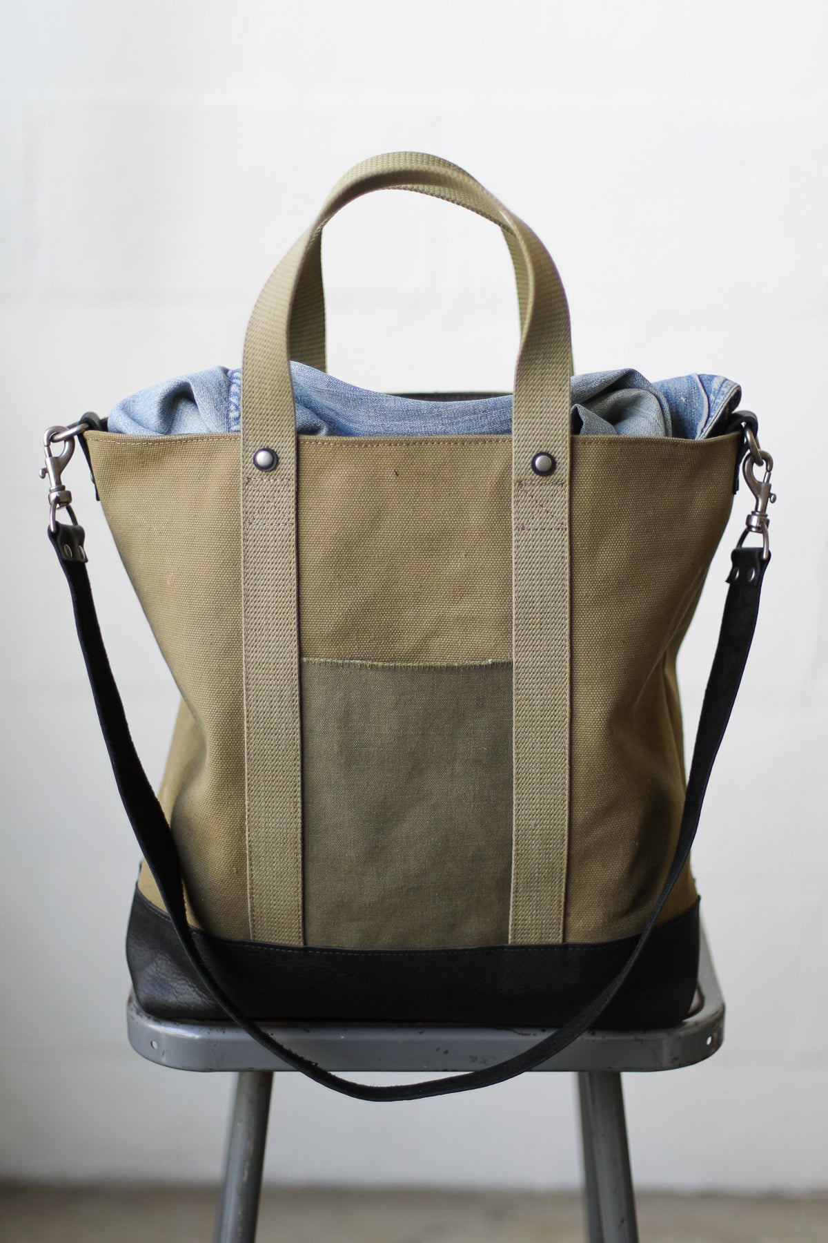 WWII era Salvaged Canvas Tote Bag