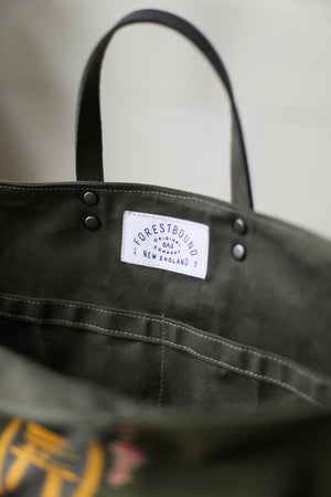 1950's era Salvaged Military Canvas Tote Bag