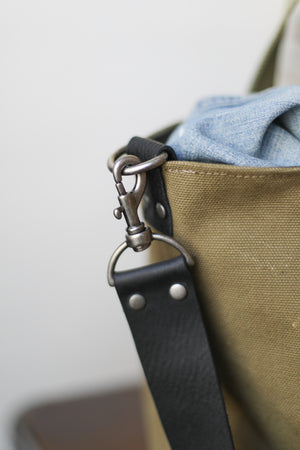WWII era Salvaged Canvas Tote Bag
