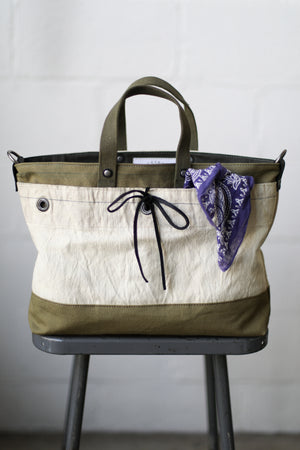WWII era Salvaged Canvas Tote Bag