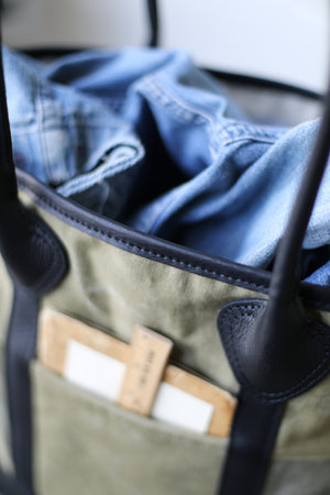 WWII era Salvaged Canvas Tote Bag