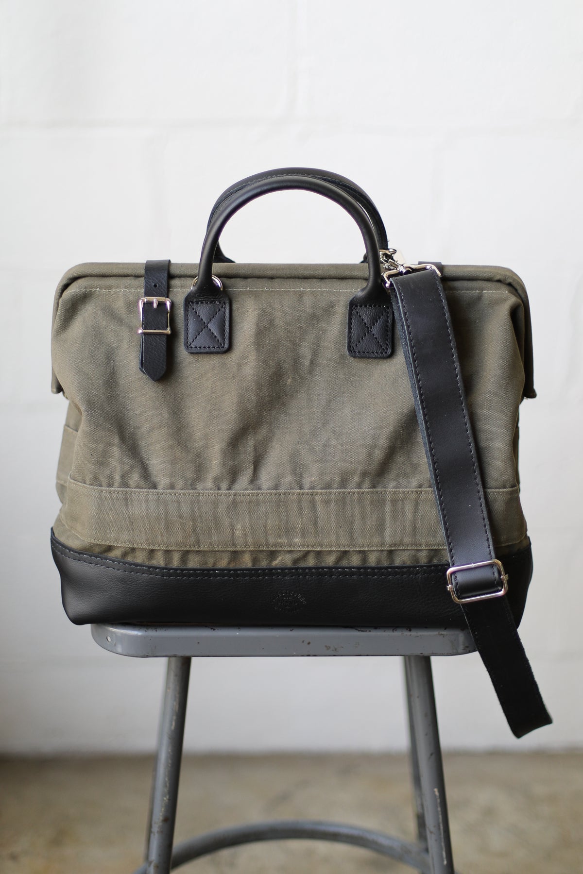 WWII era Salvaged Canvas Carryall