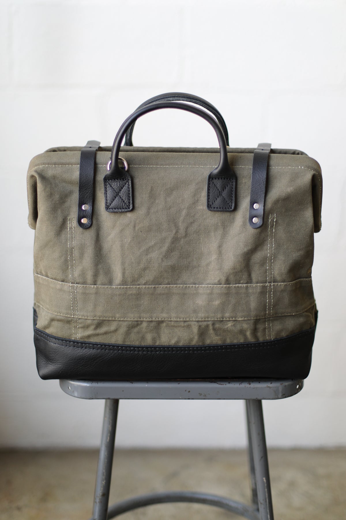 WWII era Salvaged Canvas Carryall