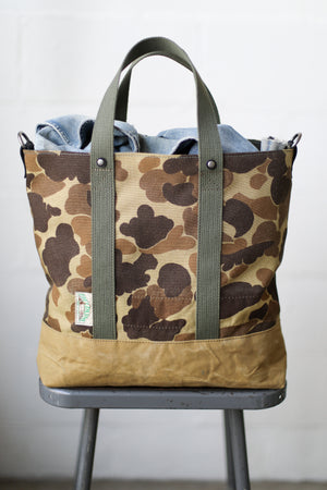 1960's era Salvaged Camo Tote Bag