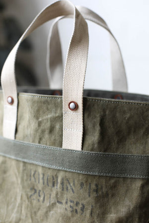 WWII era Salvaged Canvas Tote Bag