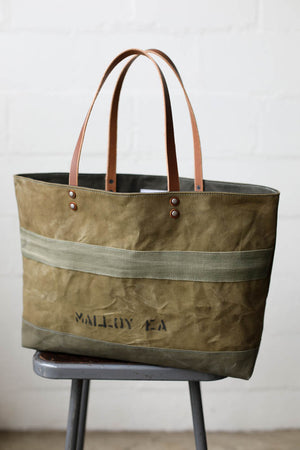 WWII era Salvaged Canvas Tote Bag