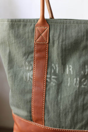 WWII era Salvaged Canvas Tote Bag