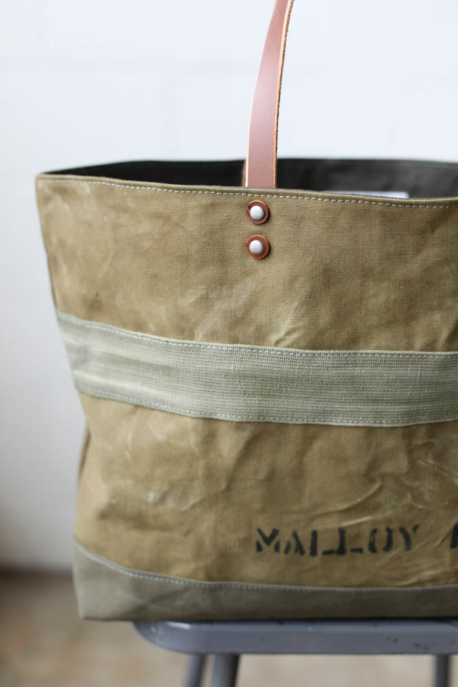WWII era Salvaged Canvas Tote Bag