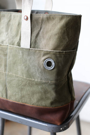 WWII era Salvaged Canvas Tote Bag
