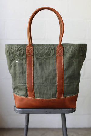 WWII era Salvaged Canvas Tote Bag