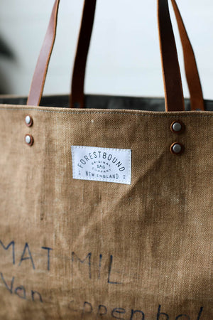1930's era Salvaged Linen Tote Bag