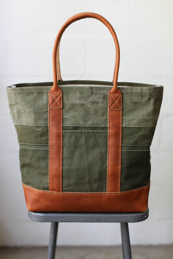 WWII era Salvaged Canvas Tote Bag