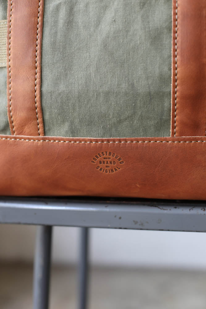 WWII era Salvaged Canvas Tote Bag