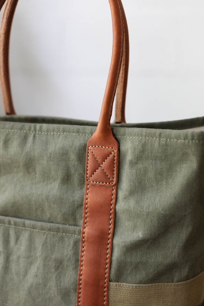 WWII era Salvaged Canvas Tote Bag